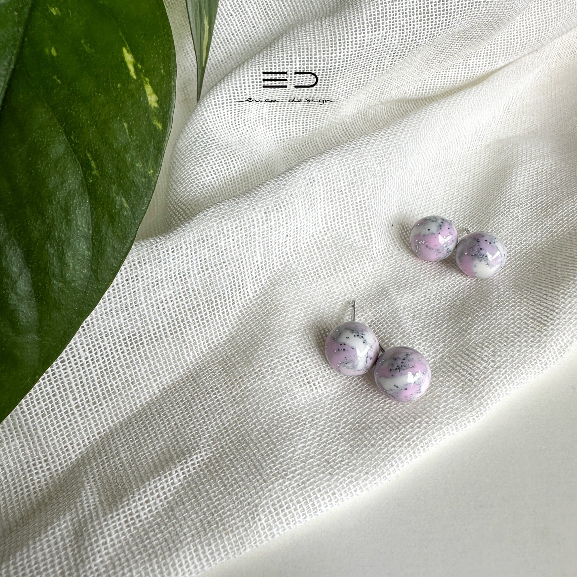 bulb earrings | pink