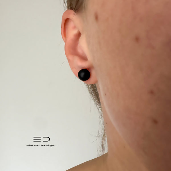 bombilla | perla negra | pendientes 2en1 + anillo