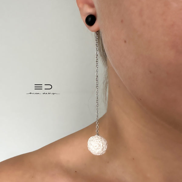 bulb | black and pearl color | 2in1 earrings + ring