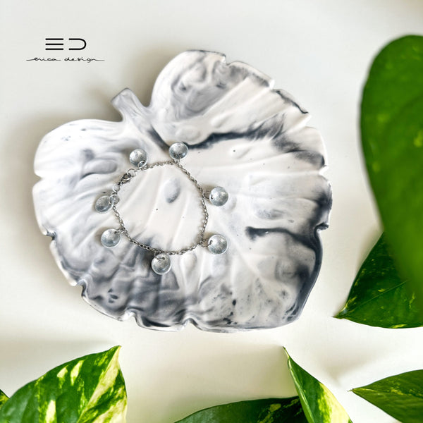monstera decorative tray | black