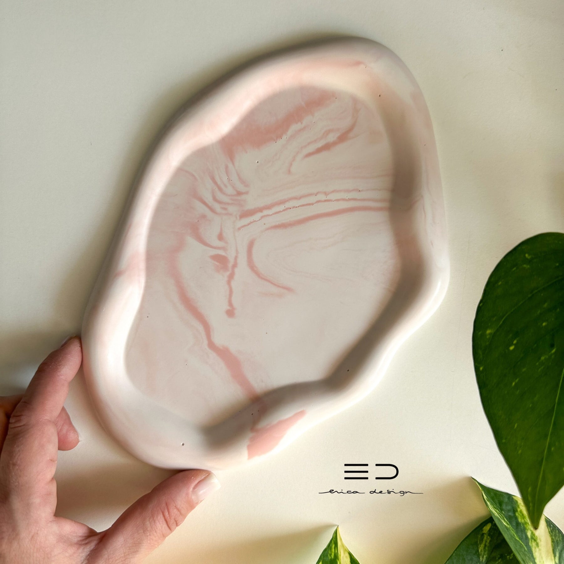 decorative tray wave | pink