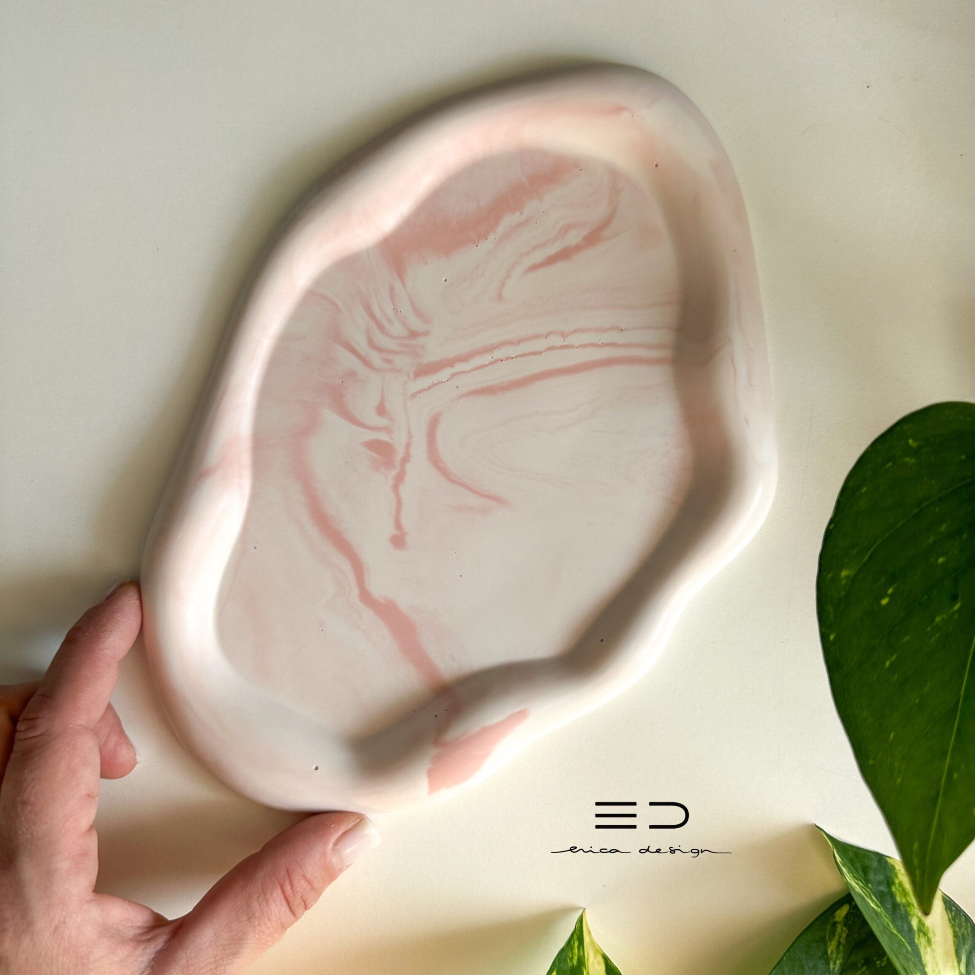decorative tray wave | pink