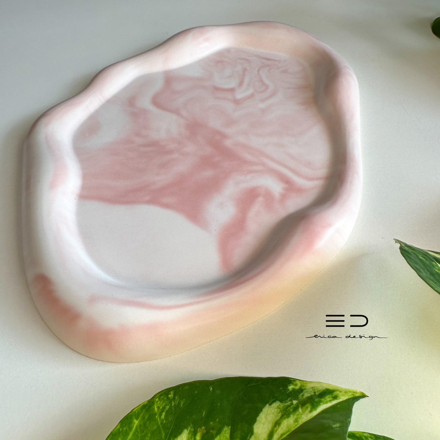 decorative tray wave | pink