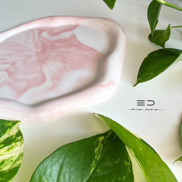 decorative tray wave | pink