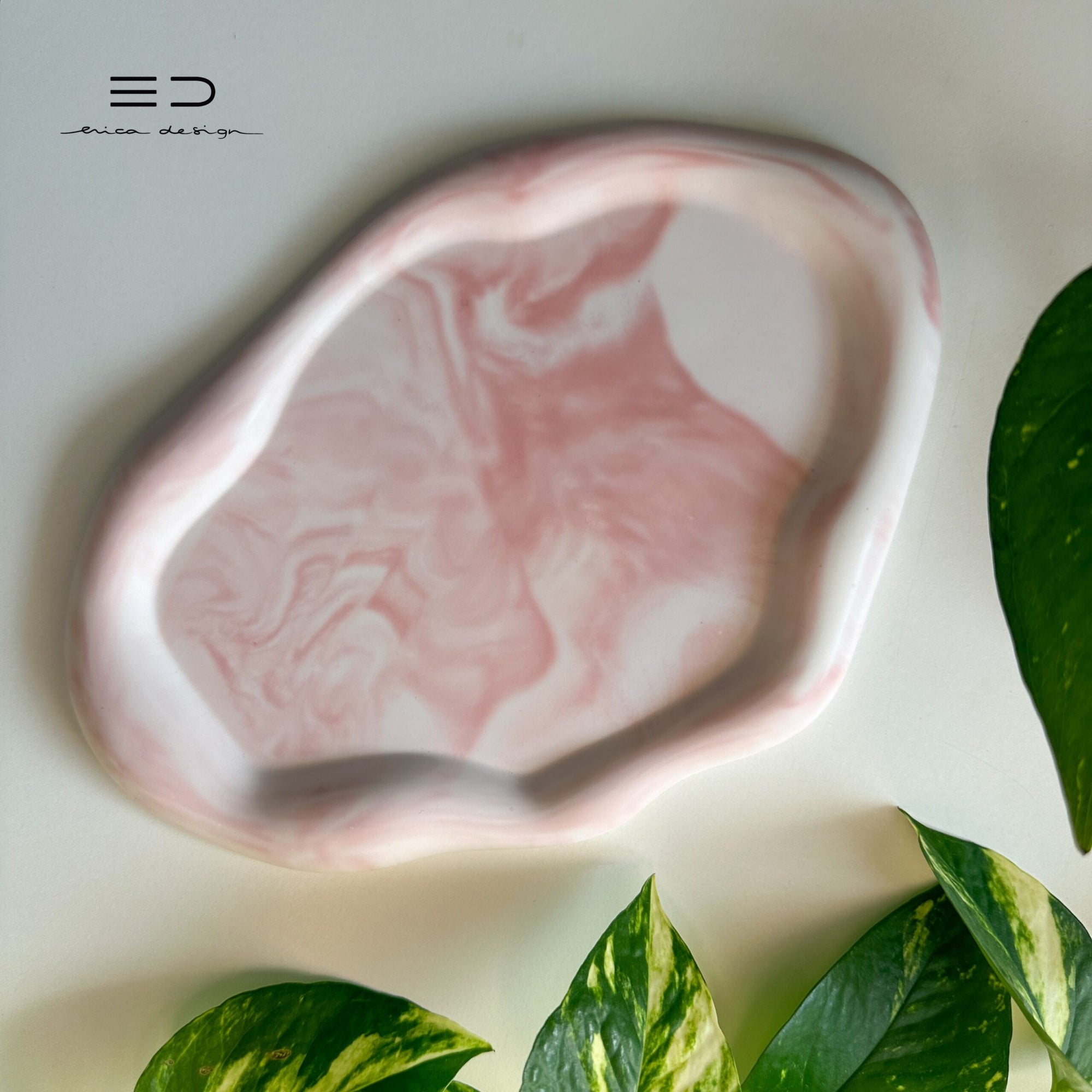 decorative tray wave | pink