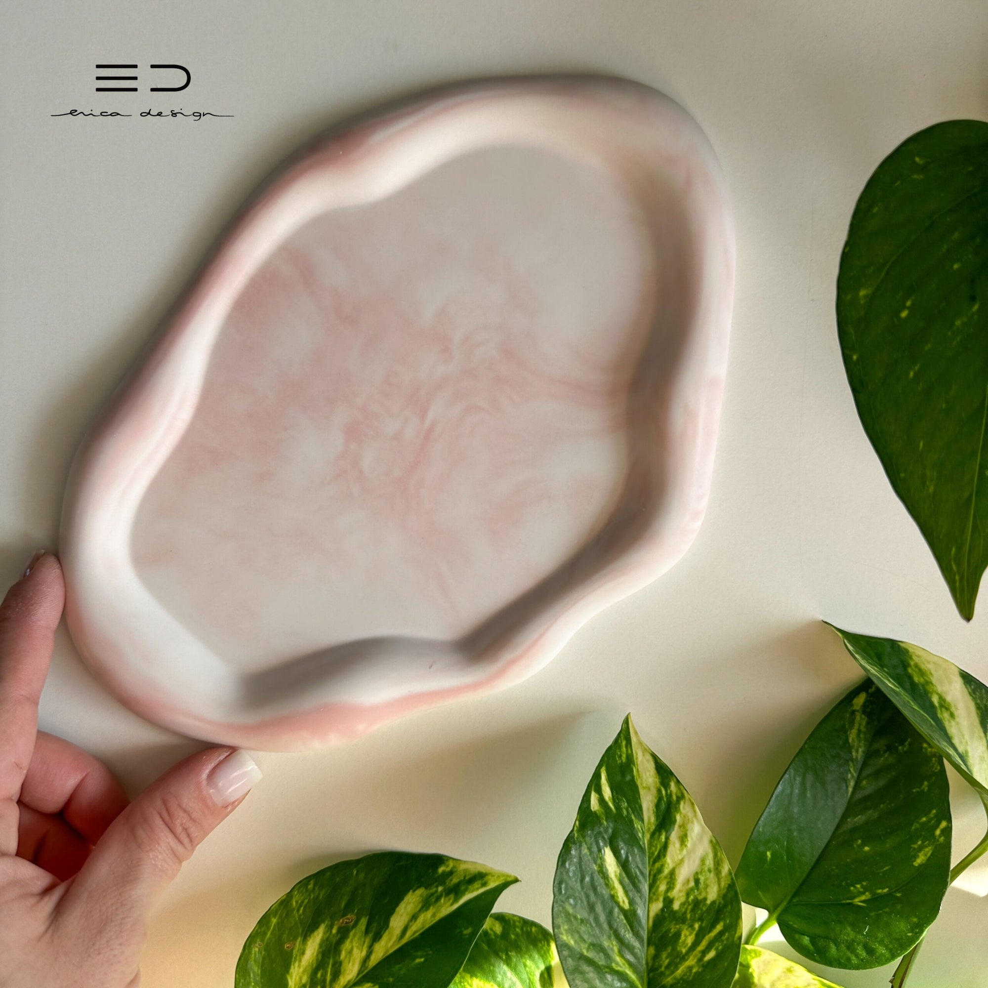 decorative tray wave | pink