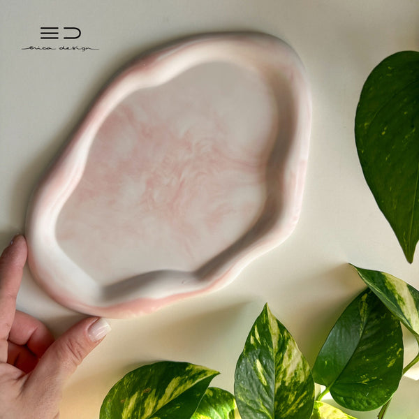 decorative tray wave | pink