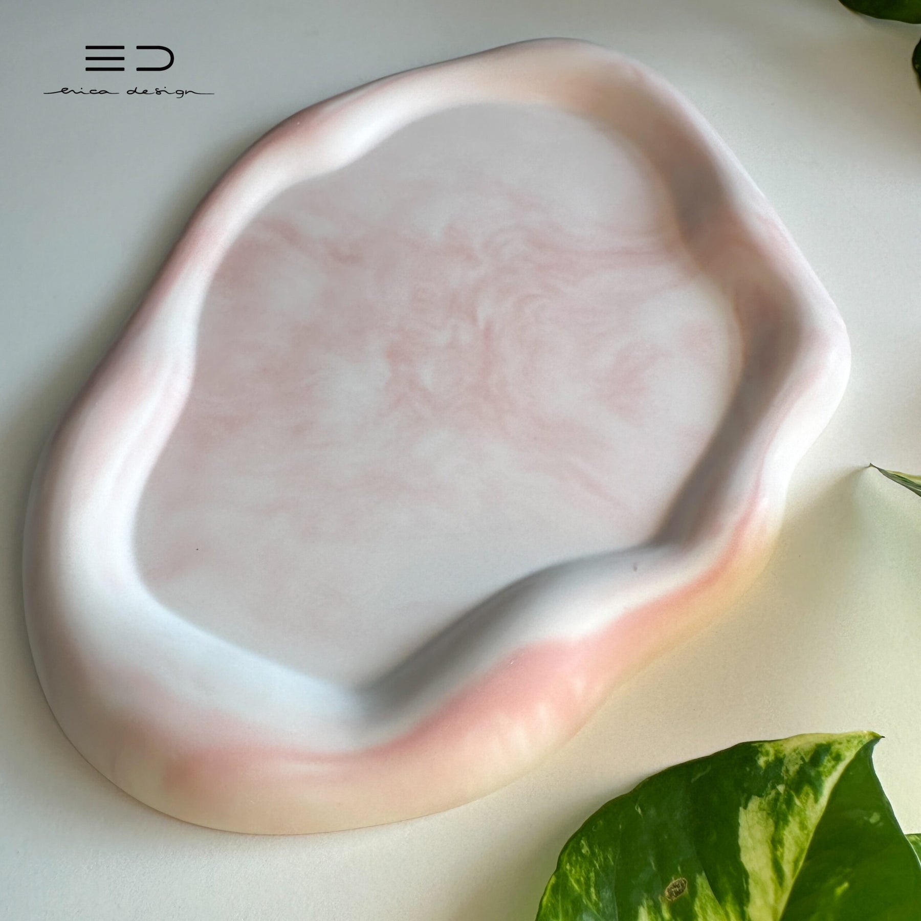 decorative tray wave | pink