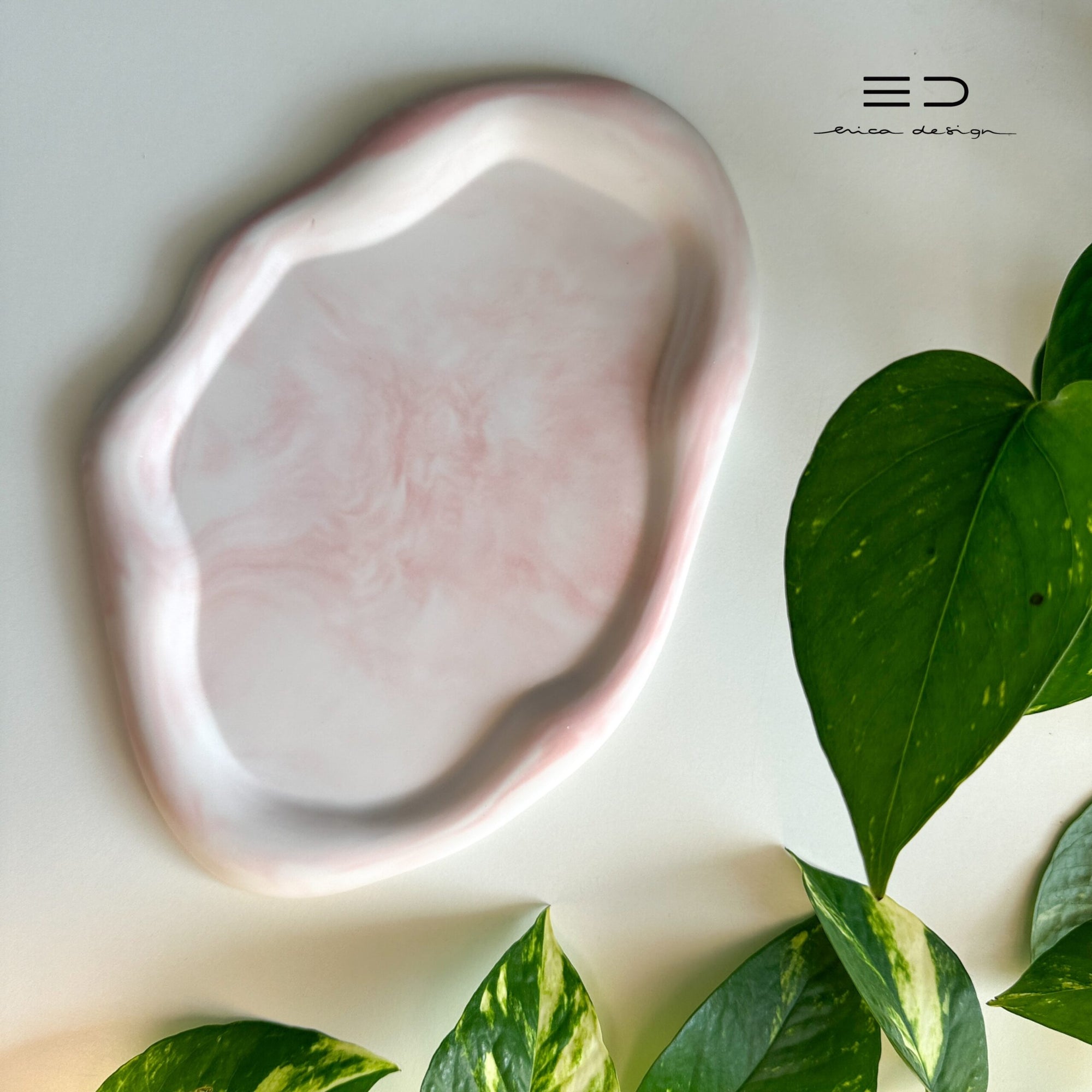decorative tray wave | pink