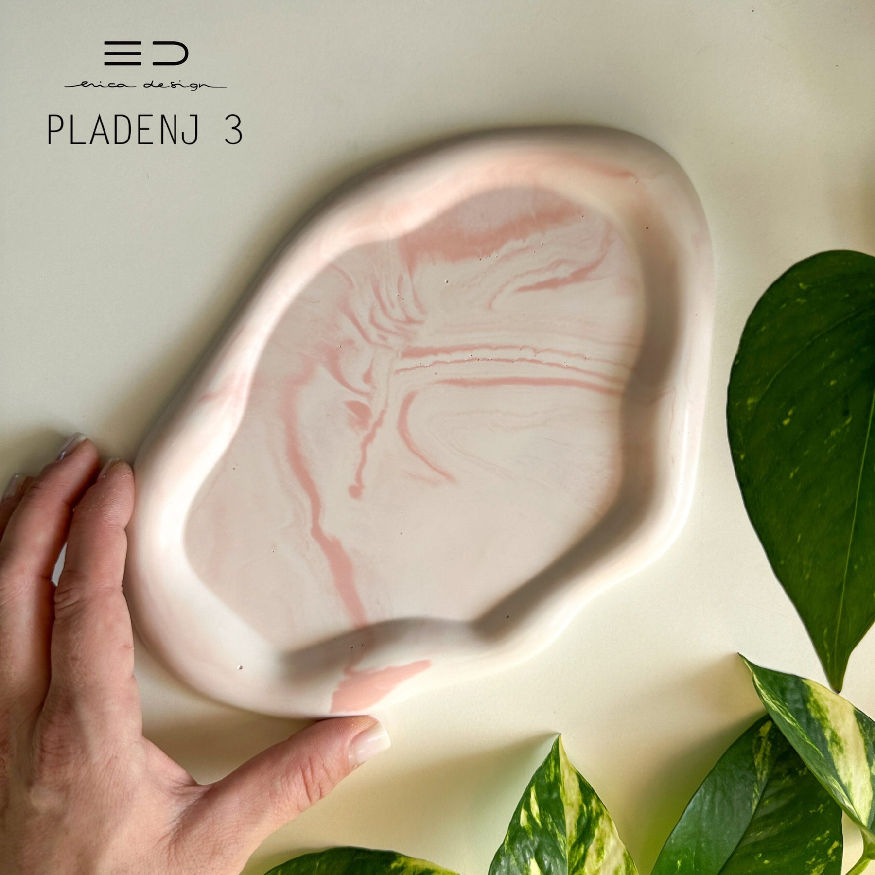 decorative tray wave | pink