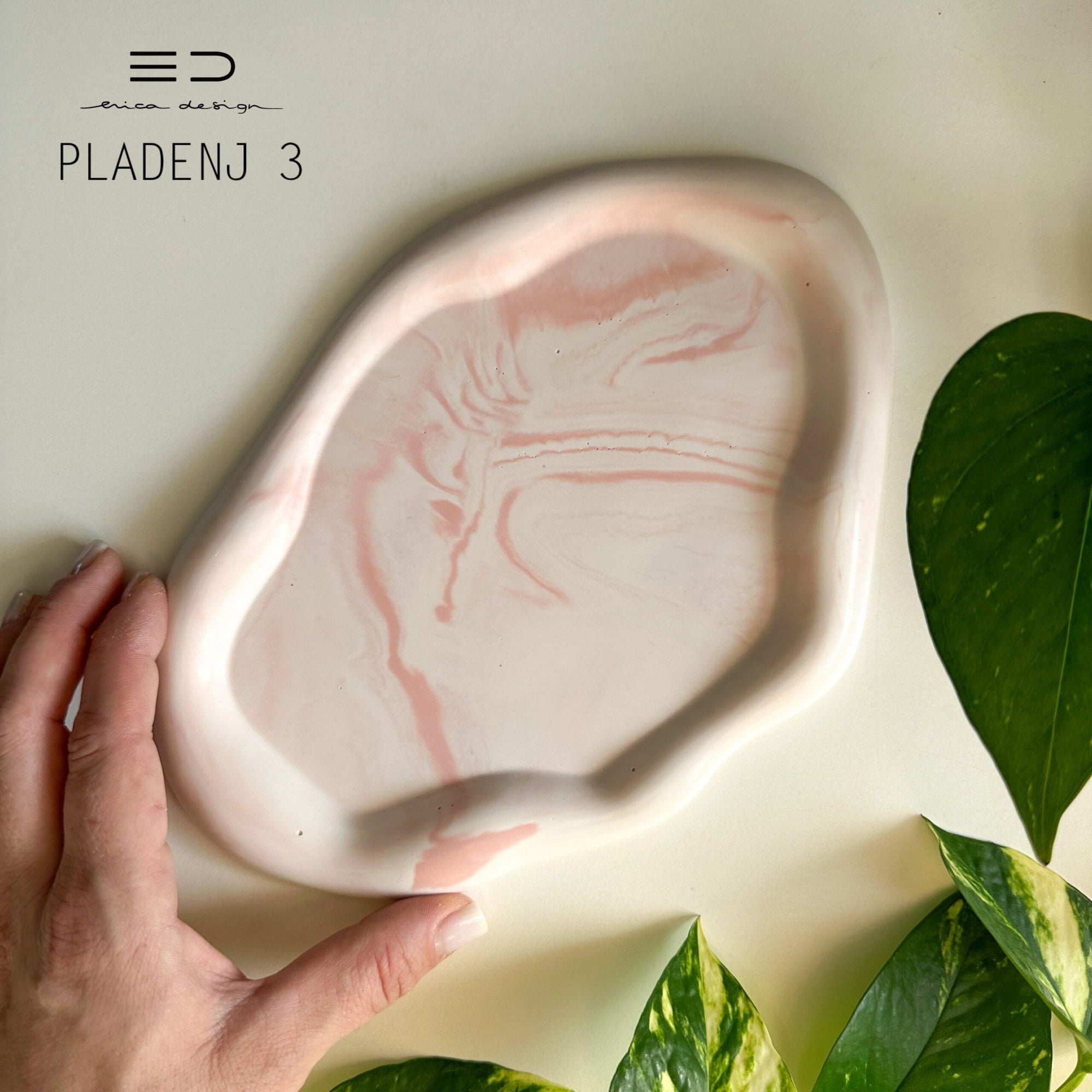 decorative tray wave | pink