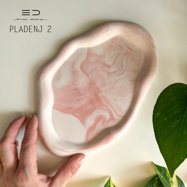 decorative tray wave | pink