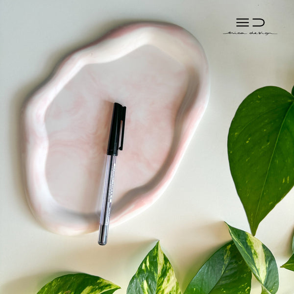 decorative tray wave | pink