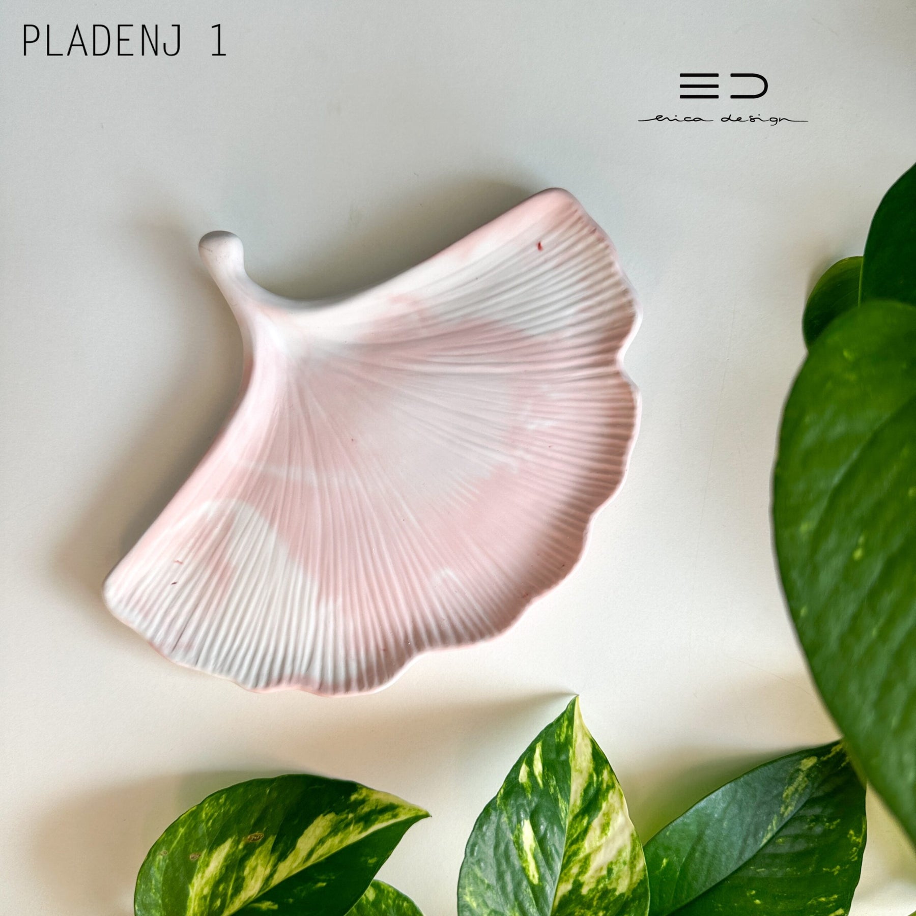 DECORATIVE GINKGO TRAY | PINK