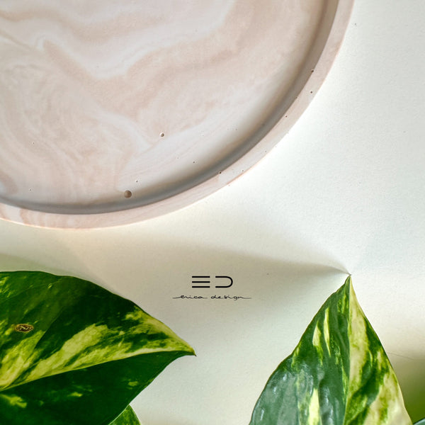 decorative tray round | beige