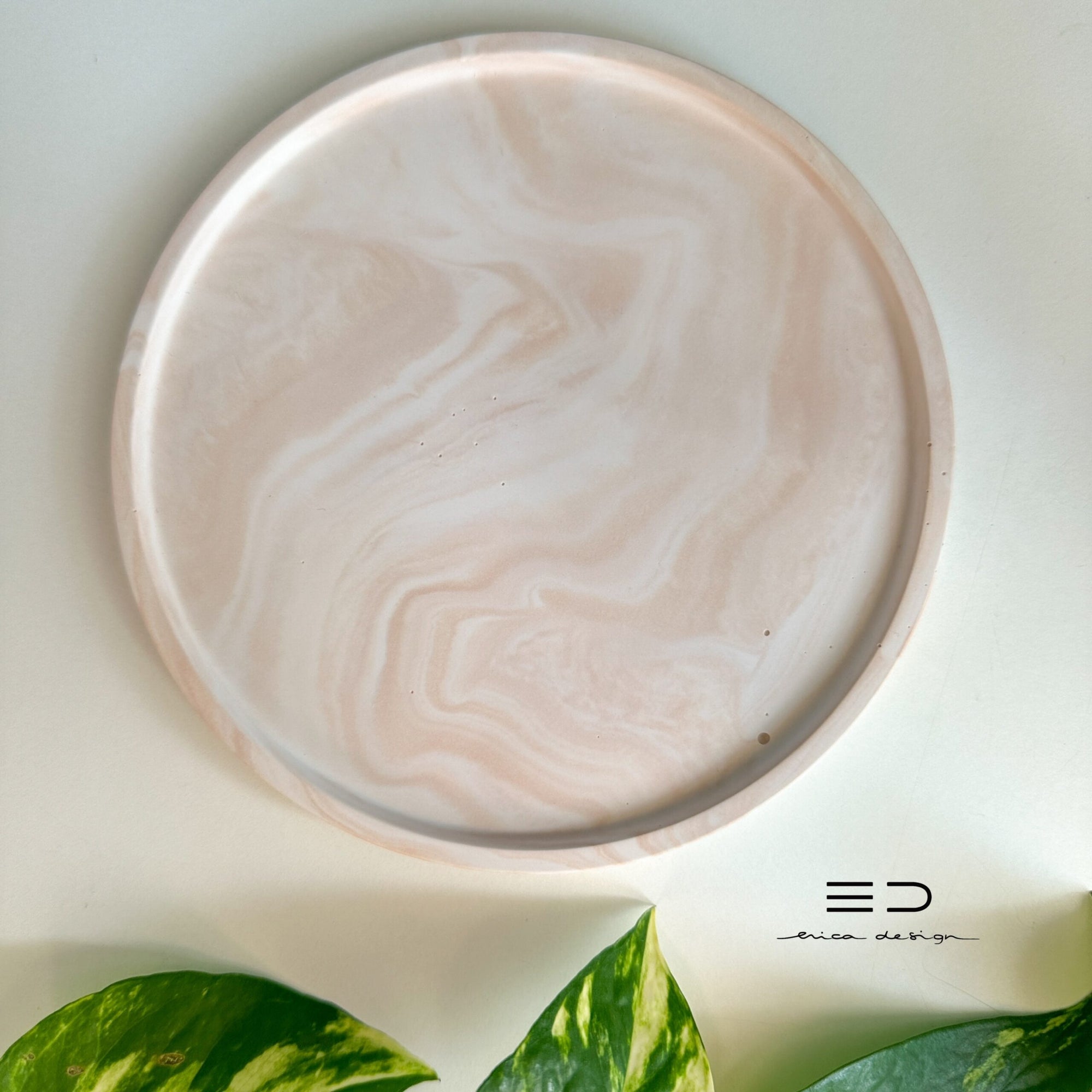bandeja decorativa redonda | beige
