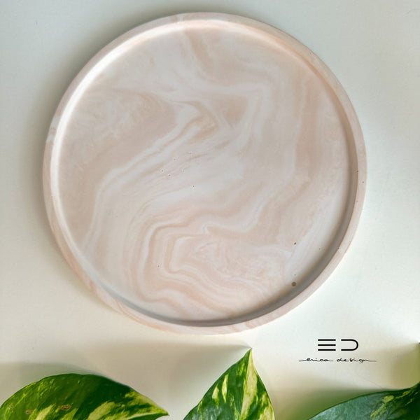 decorative tray round | beige