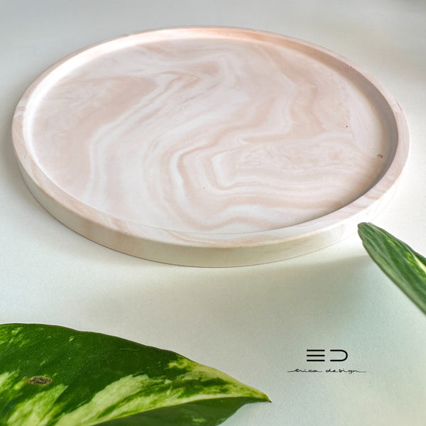decorative tray round | beige