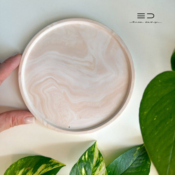 decorative tray round | beige