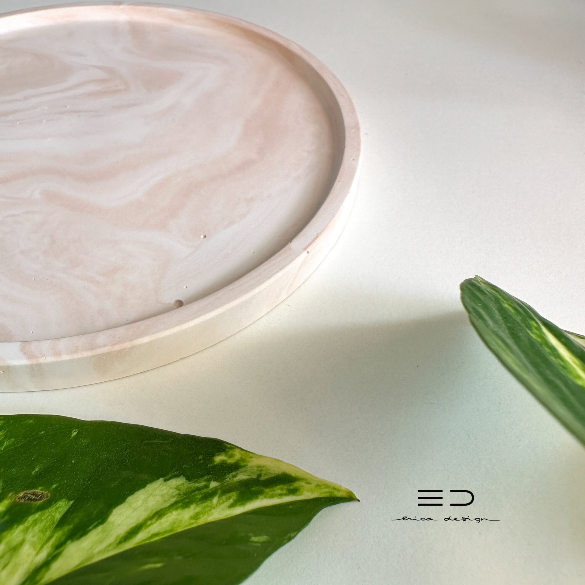 decorative tray round | beige