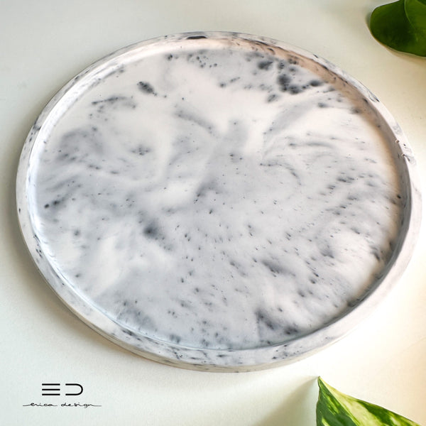 decoratieve ronde schaal | zwart grijs