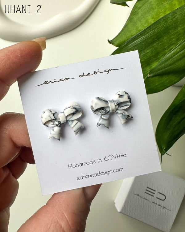 Marble Bow | White - Black