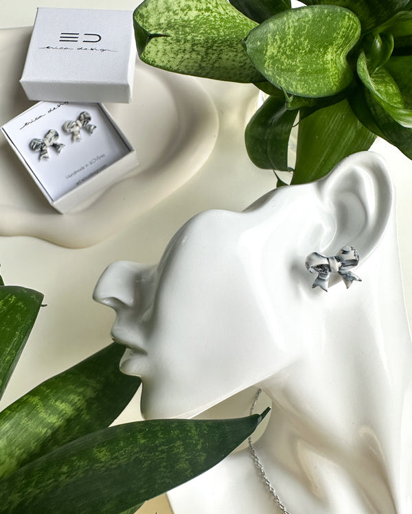 Marble bows | white - black
