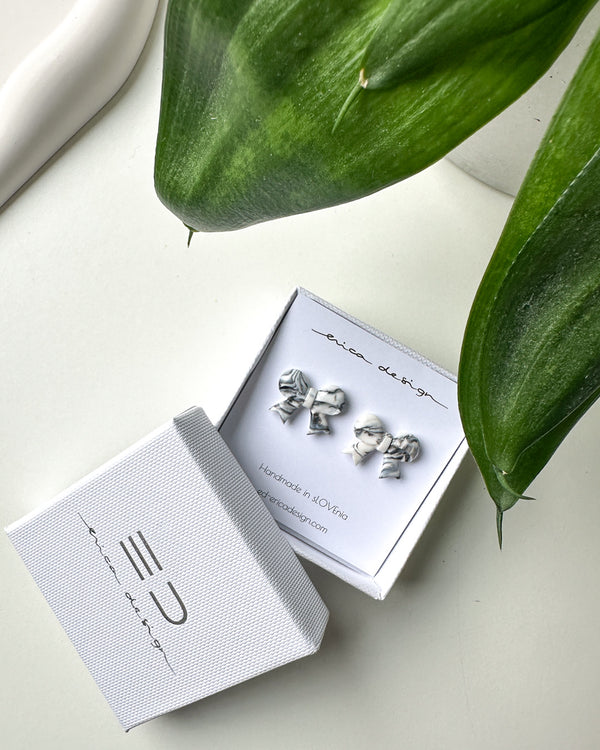 Marble bows | white - black