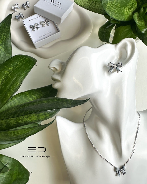 Marble bows | white - black