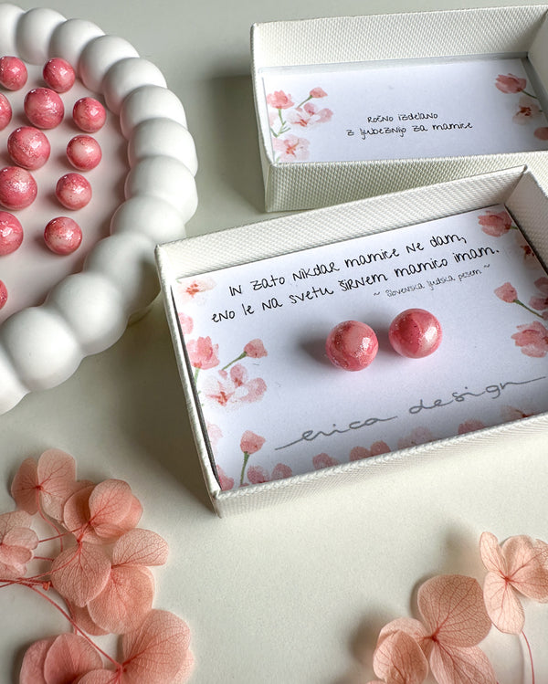 Coffret cadeau pour maman avec un vers | corail