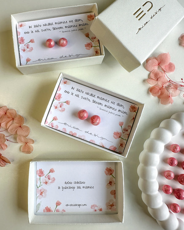 Coffret cadeau pour maman avec un vers | corail