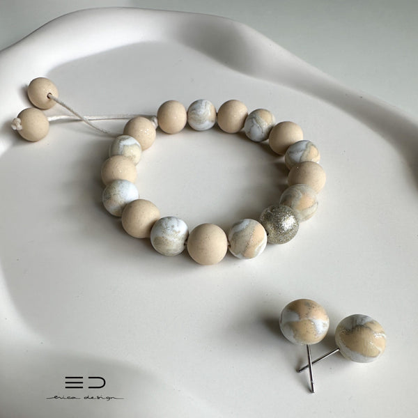 bulb bracelet, earrings | LIMITED EDITION | powdery