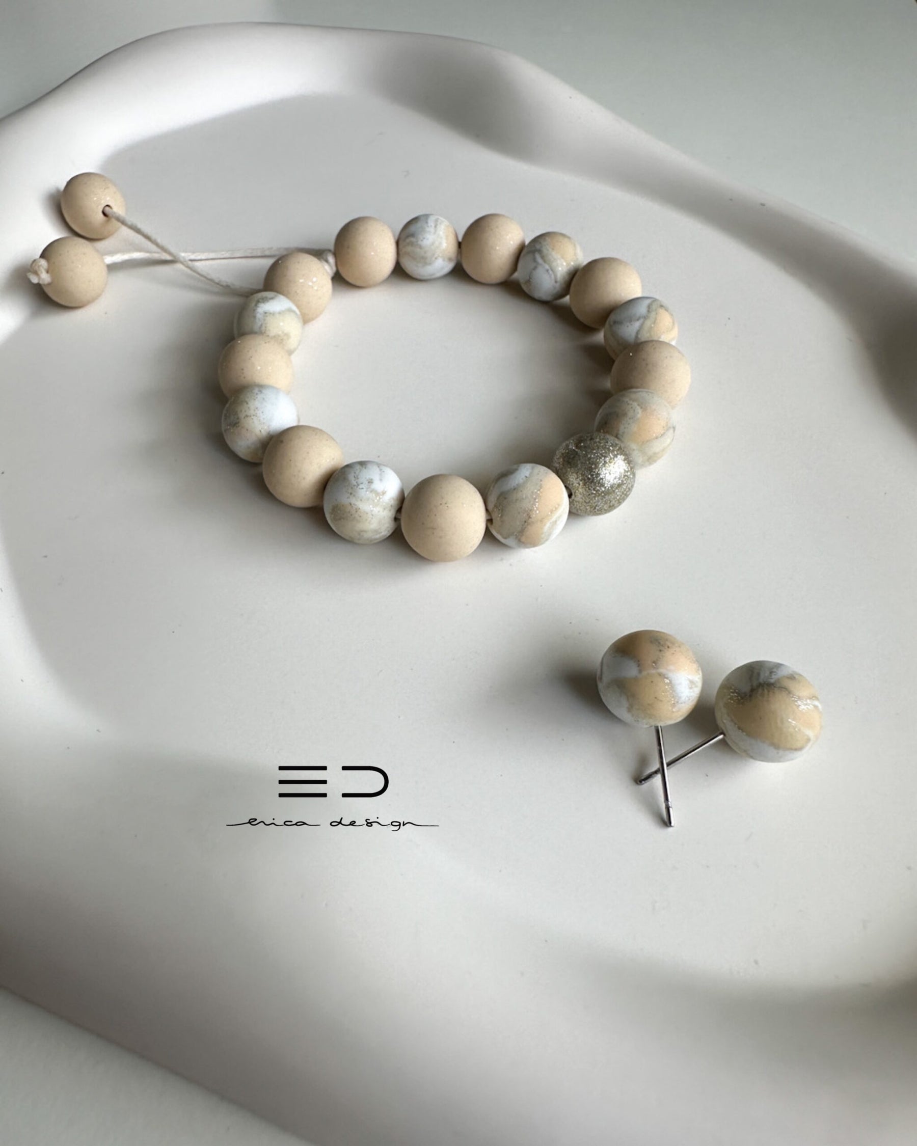 bulb bracelet, studs | LIMITED EDITION | powder