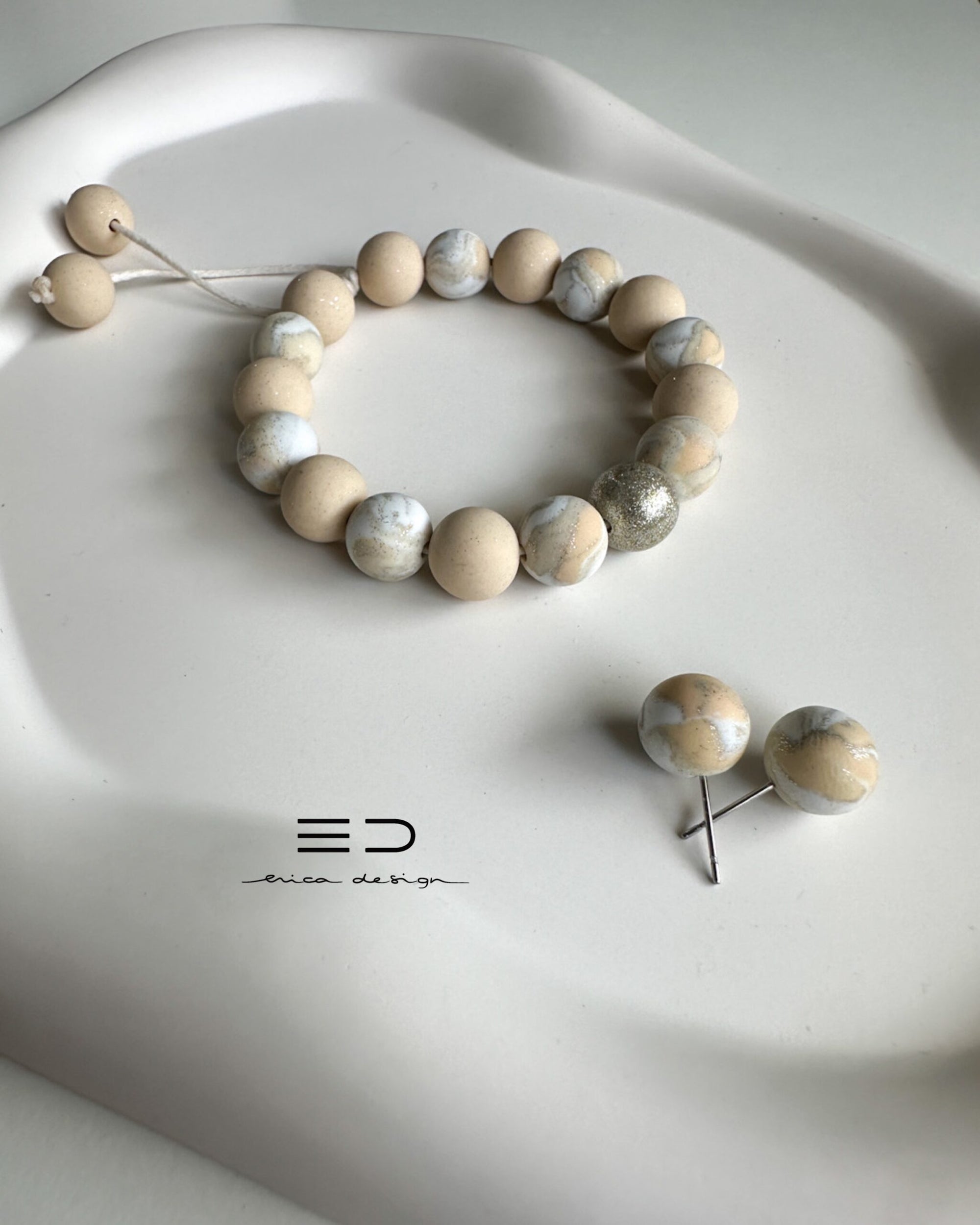 bulb bracelet, studs | LIMITED EDITION | powder