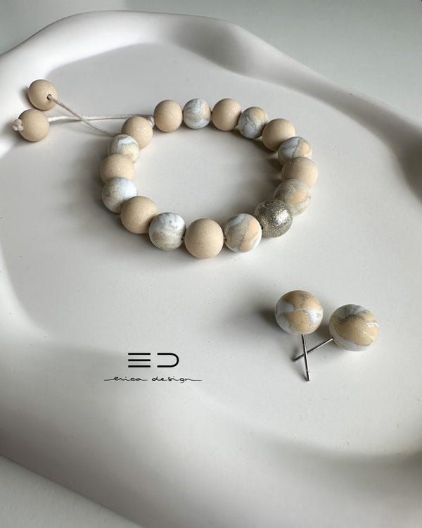 bulb bracelet, studs | LIMITED EDITION | powder