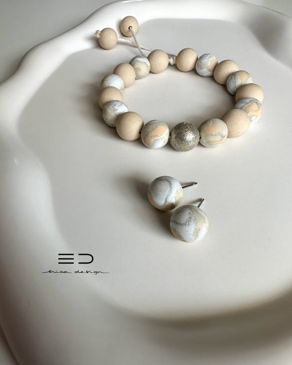 bulb bracelet, studs | LIMITED EDITION | powder