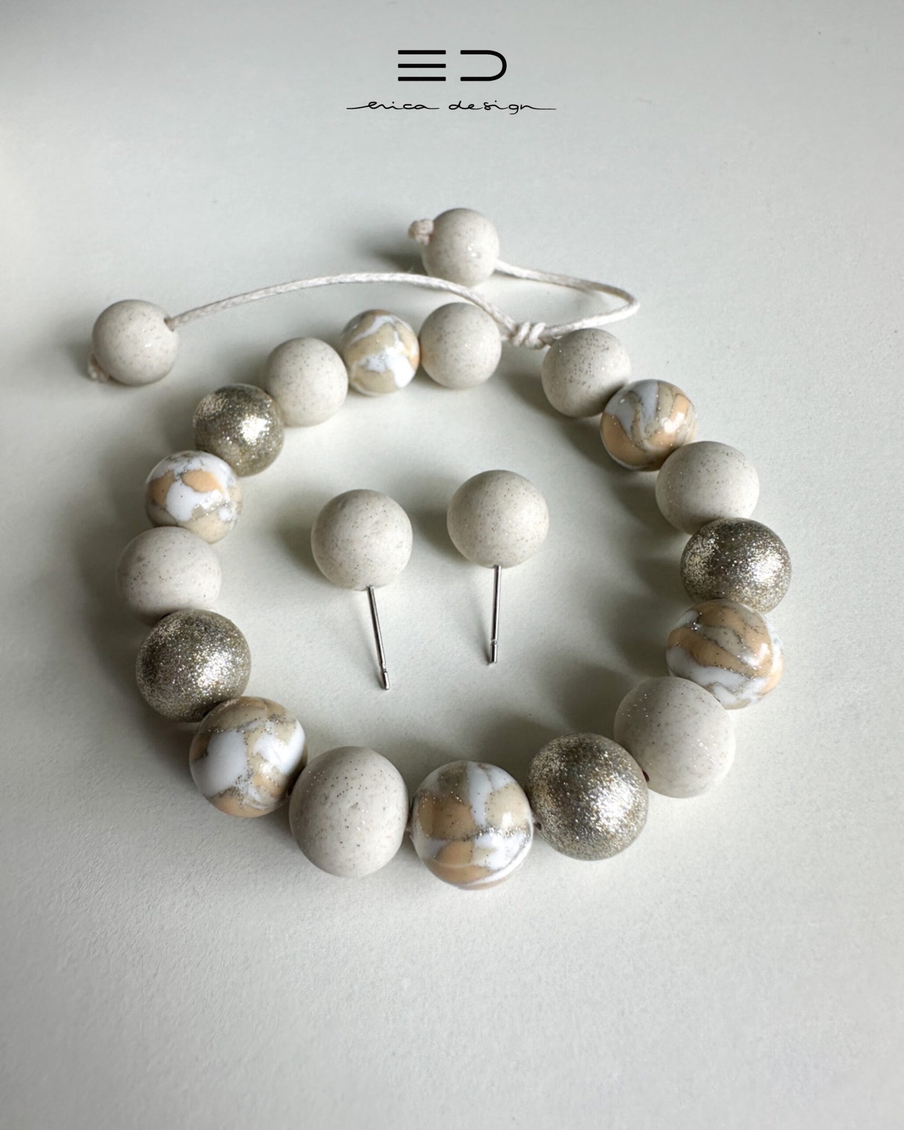 bulb bracelet, studs | LIMITED EDITION | champagne