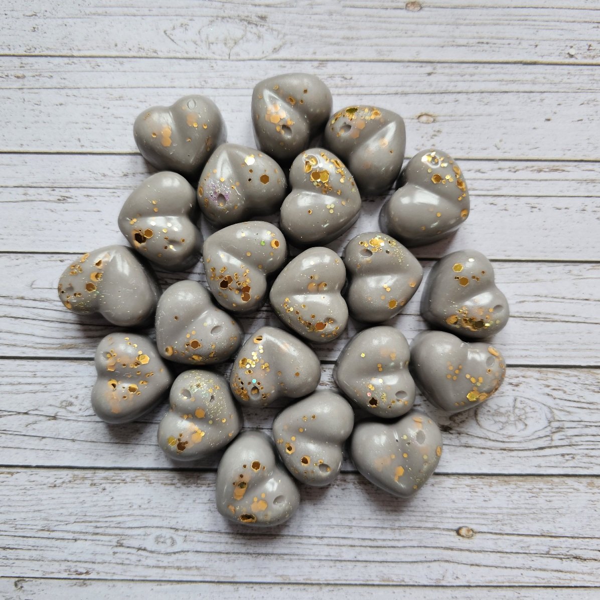 Smokey love hearts, 3 pcs