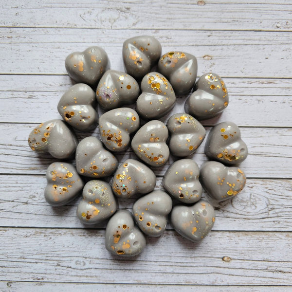 Smokey love hearts, 3 pcs