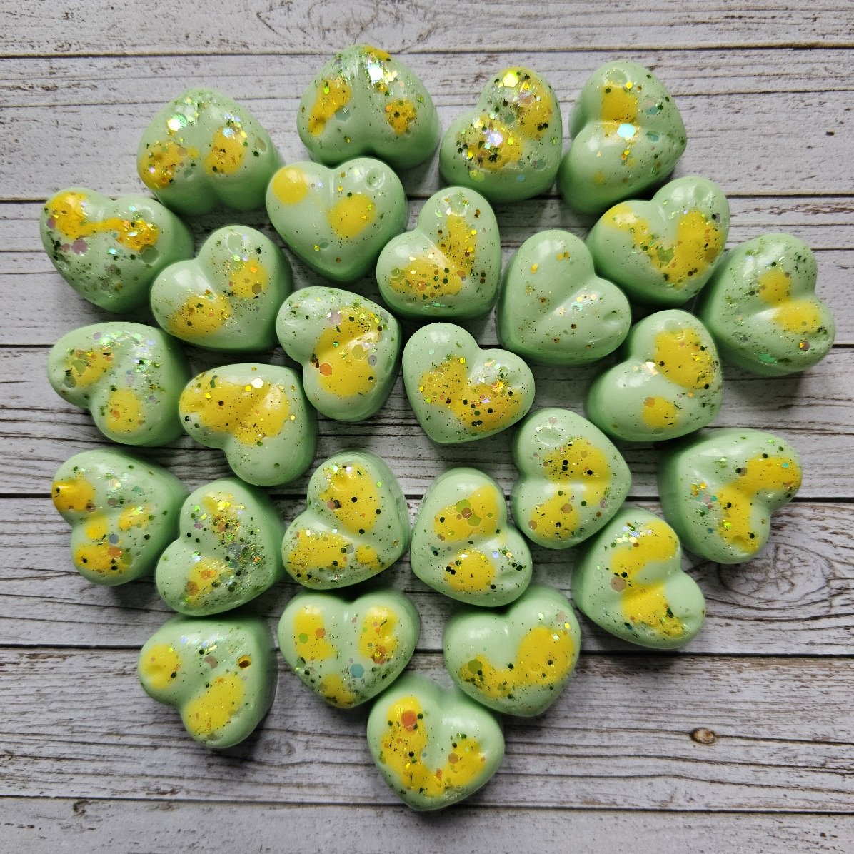 Sweet green hearts, 3 pcs