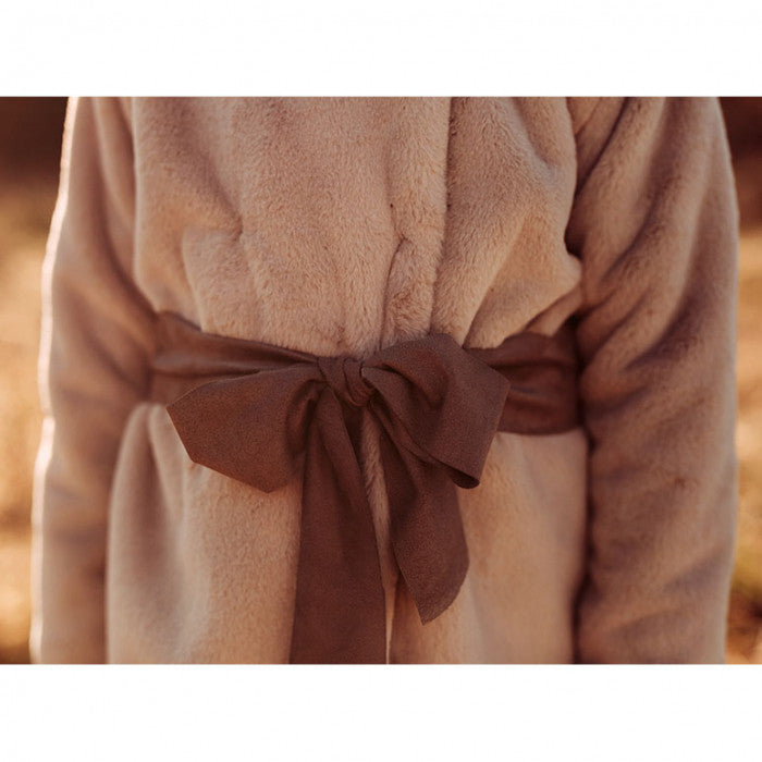 FAUX FUR COAT WITH BELT