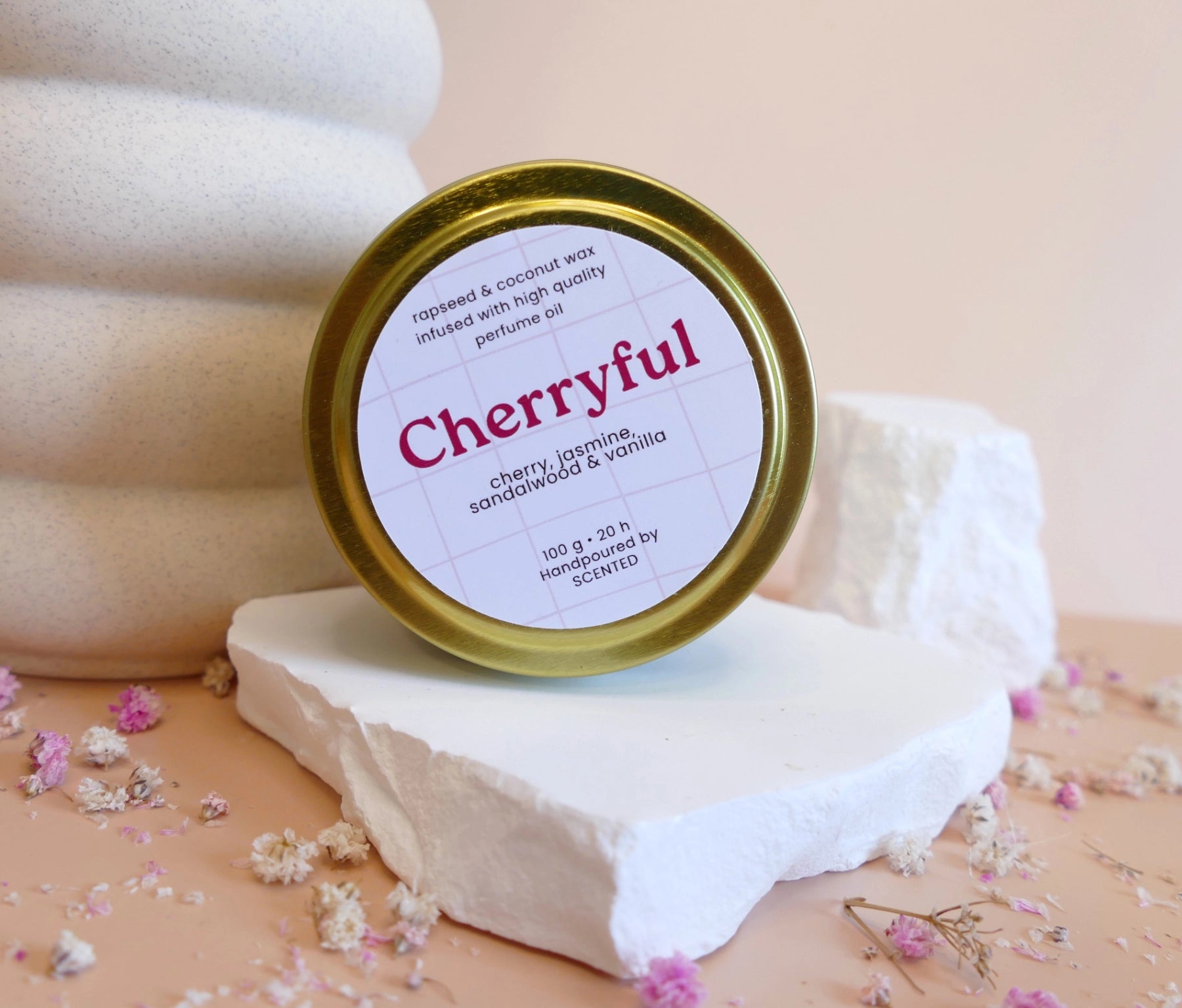 Natural Scented Candle Cherryful – Cherry, Jasmine, Vanilla 100 g