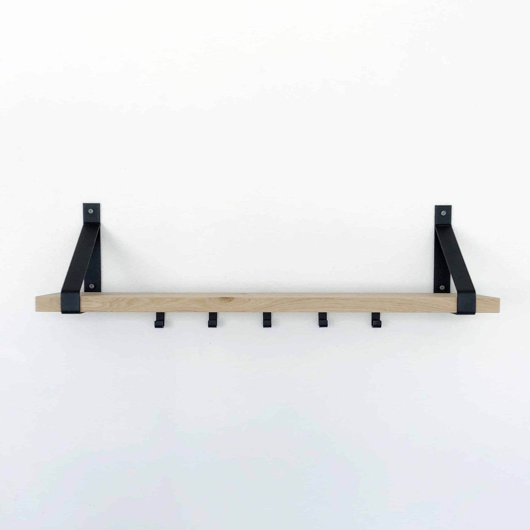 Industrial Shelf Brackets with Oak Shelf - 20 cm