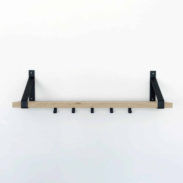 Industrial Shelf Brackets with Oak Shelf - 20 cm