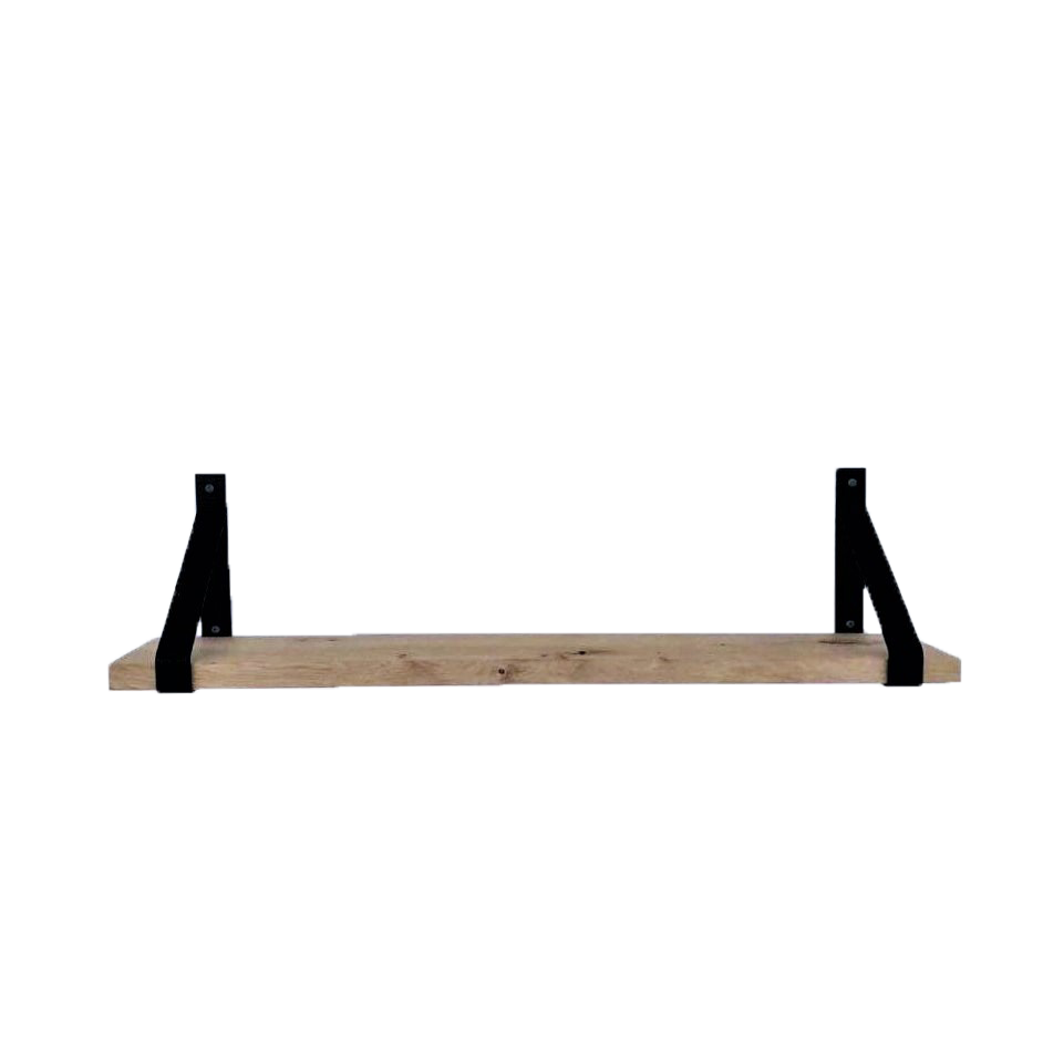 Industrial Shelf Brackets with Oak Shelf - 20 cm