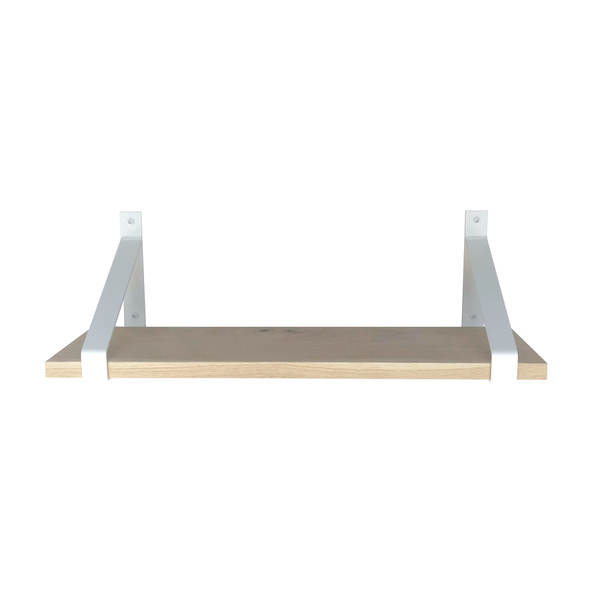 Industrial Shelf Brackets with Oak Shelf - 20 cm