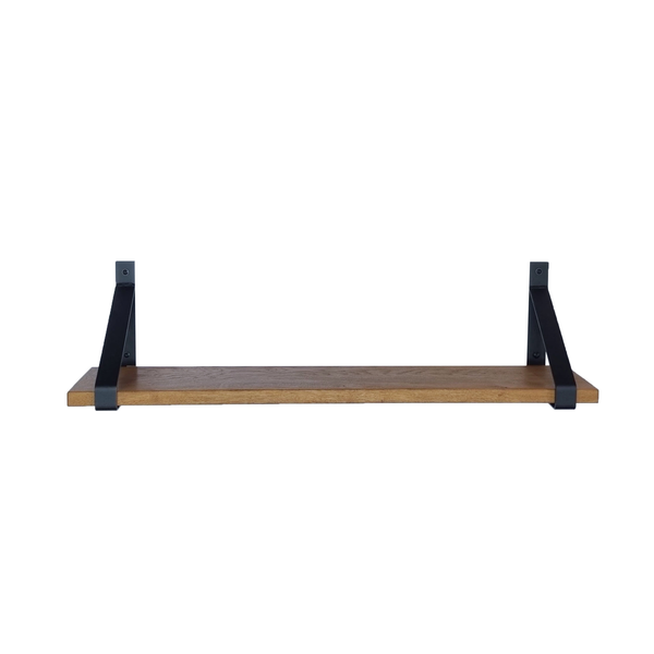 Industrial Shelf Brackets with Oak Shelf - 20 cm