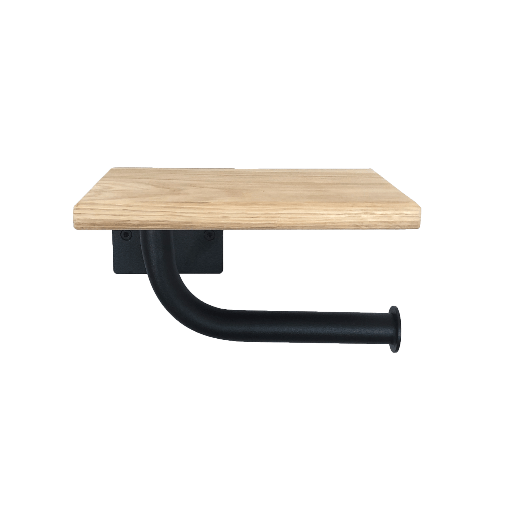 The Smart Toilet Paper Holder Matte Black - Light Oak