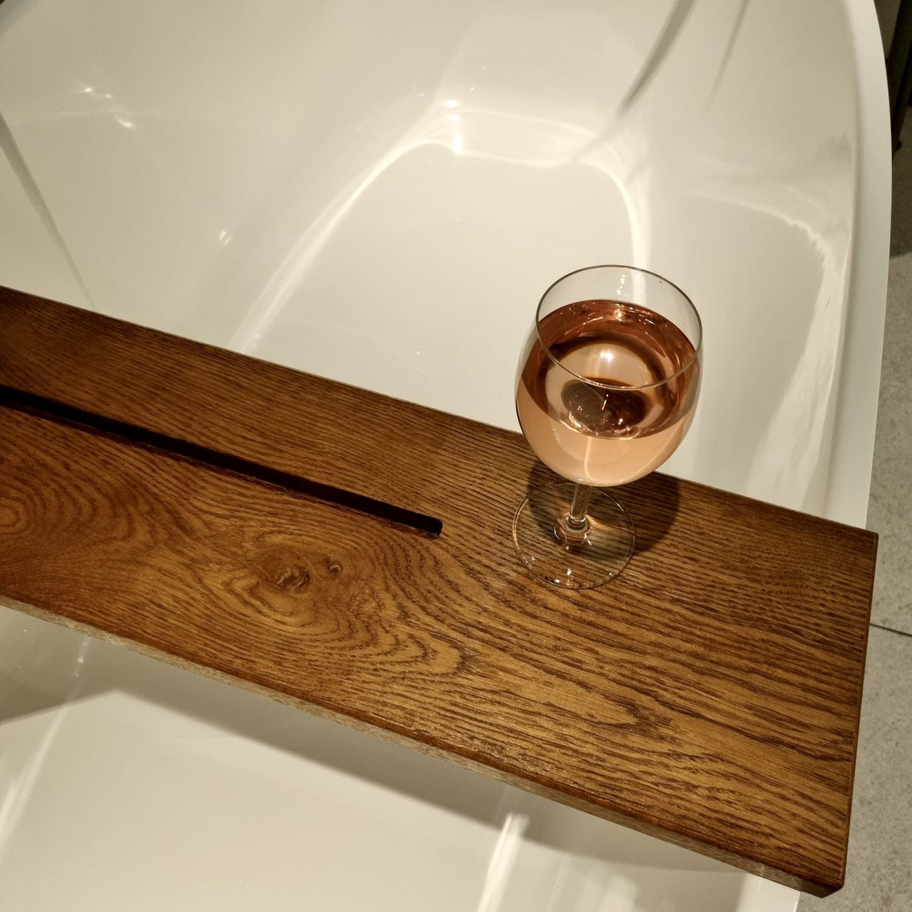 Badplank donker detail