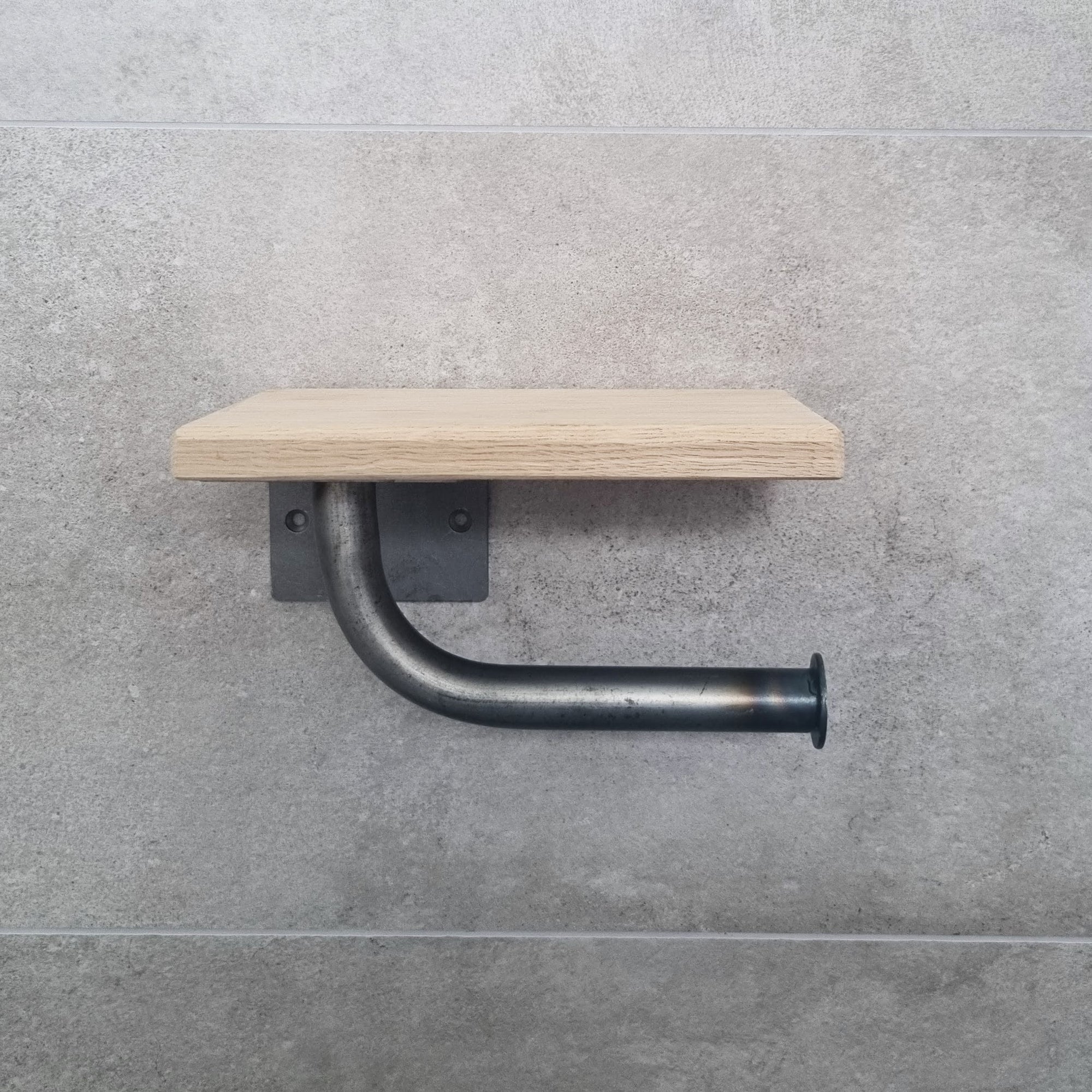 The Smart Toilet Paper Holder Matte White - Light Oak
